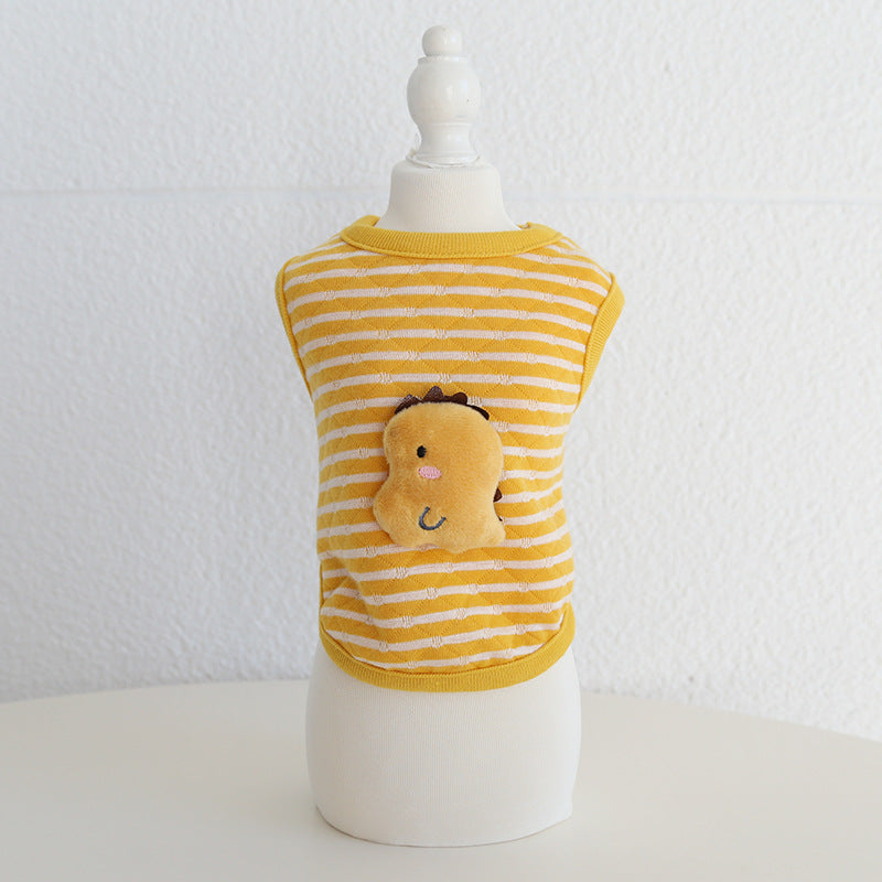 Vêtements pour chiens de lait à tête d'animal à carreaux à la mode