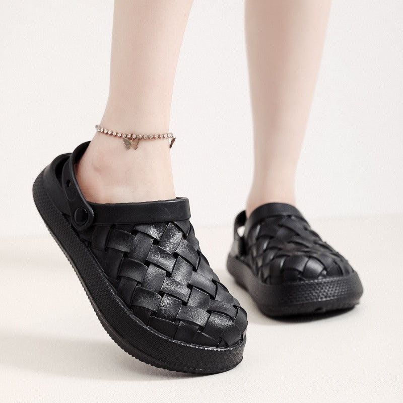 Women's Cross-Woven Platform Garden Clogs