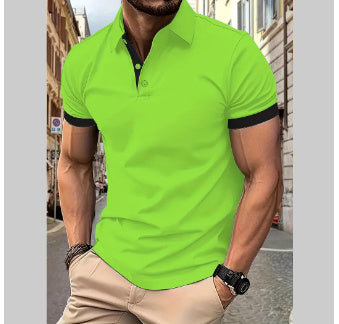 Herr Kortärmad Business-skjorta Sommar Casual Poloshirts