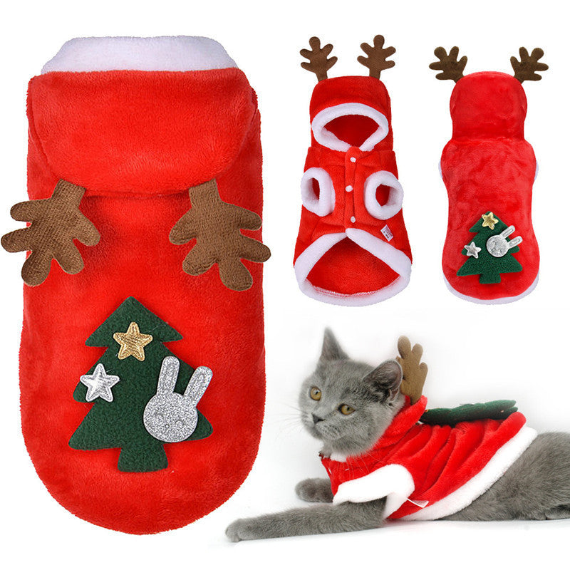 Vêtements de Noël en flanelle pour animaux de compagnie