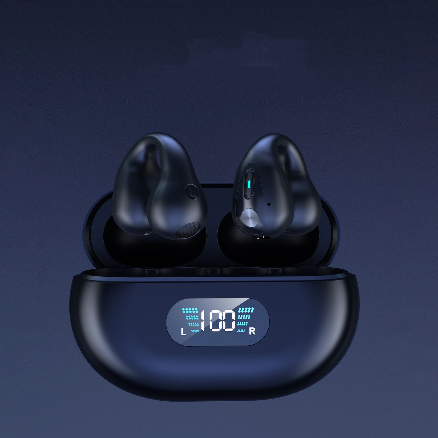 Bone Conduction Hörlurar TWS Öronsnäckor Öronklämma Bluetooth 5.3 Touch trådlös hörlurar In-Ear Bass HIFI Sports Headset