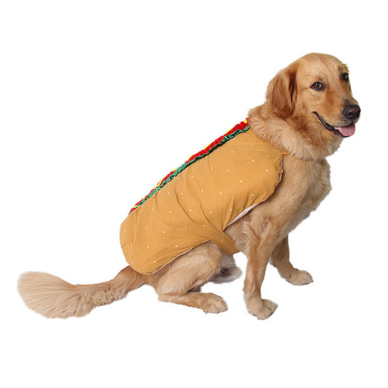 Pet Dog and Cat Costume - Cute Hot Dog Sandwich Costume, Funny Hot Dog Clothes, Cat Costume