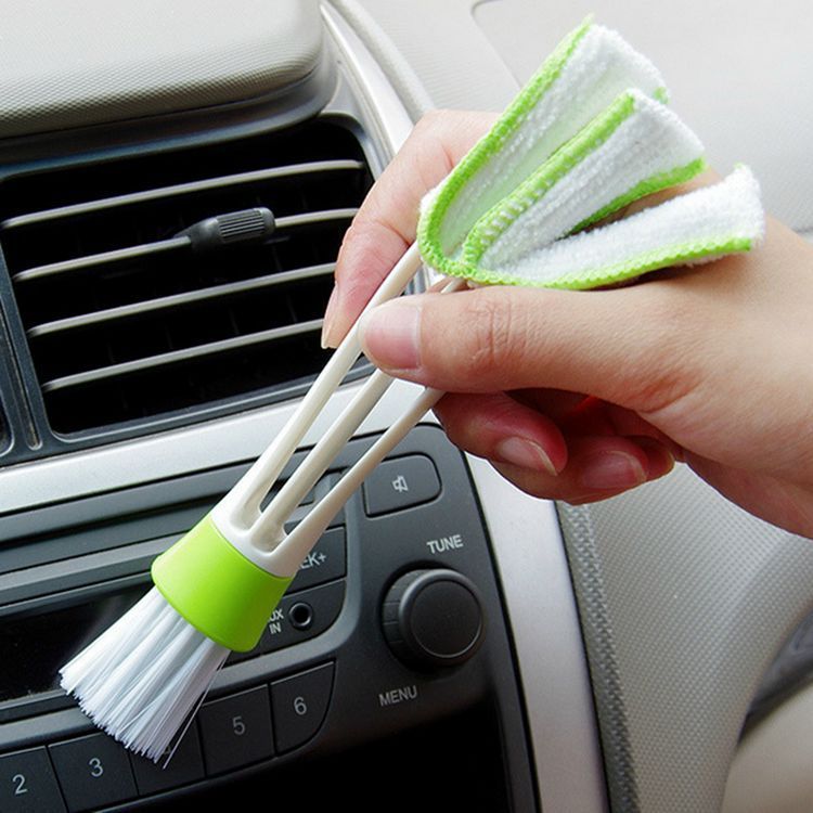 Double Head with Cloth Blind Cleaning Brush Household Dust Brush Dashboard Keyboard Brush Pen