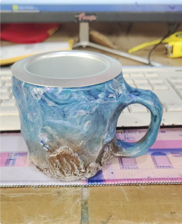 400ml kaffemuggar i hartskristall med handtag, elegant falsk mineralkristallkopp för arbetsplats, heminredning, julklapp, köksredskap