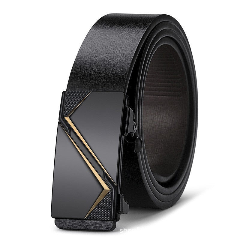 Men's Toothless Automatic Buckle Belt Business Casual Two-Layer Cowhide - Seamless Sophistication