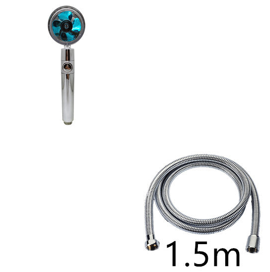 Pommeau de douche à hélice avec bouton d'arrêt et filtre en coton, buse de douche à main haute pression turbocompressée