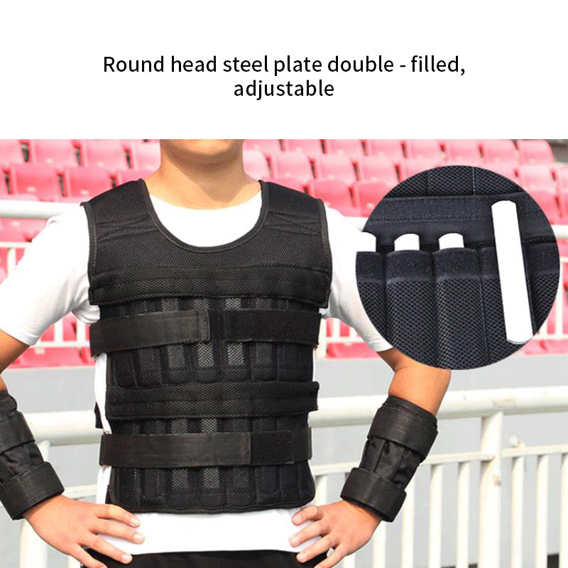Professional Running Sport Weight Vest - Breathable Mesh Construction (15kg/35kg Capacity, Black)
