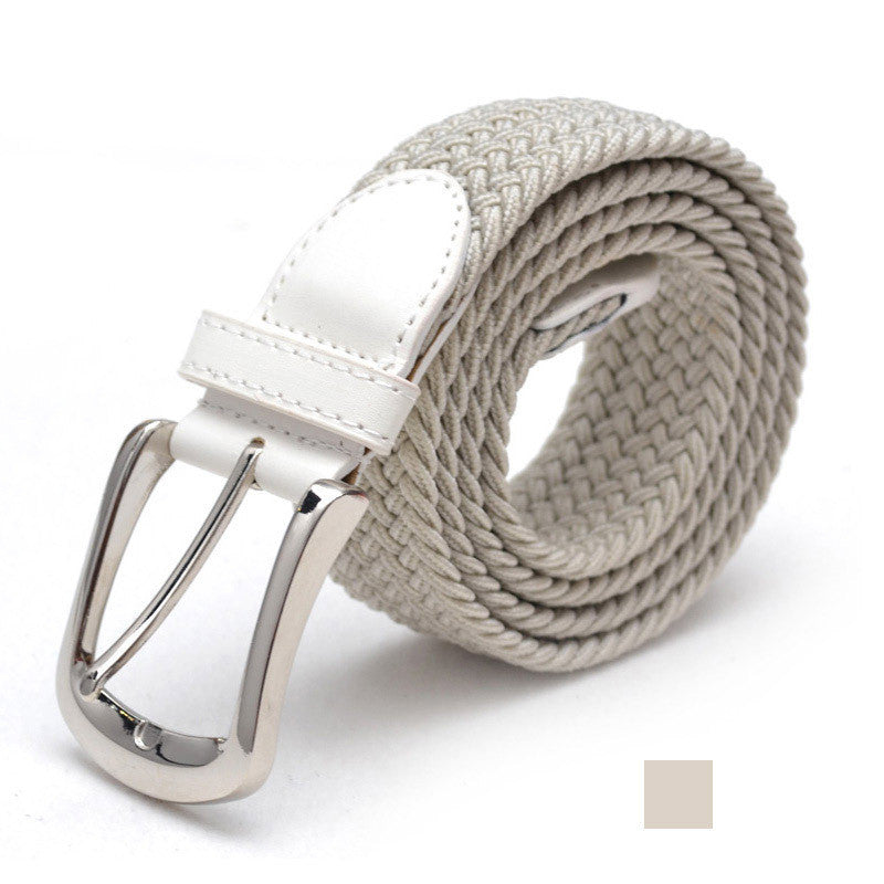 Unisex Braided Elasticated Stretch Canvas Student Belt - Flexible Comfort