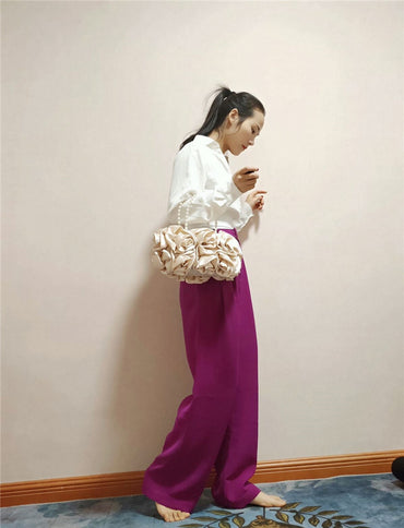 Floral Rose Satin Handbag
