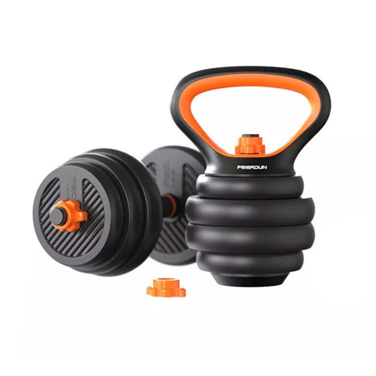Professional 6-in-1 Iron Dumbbells Kettlebells Barbells - Multifunctional Combination System (10kg-40kg)