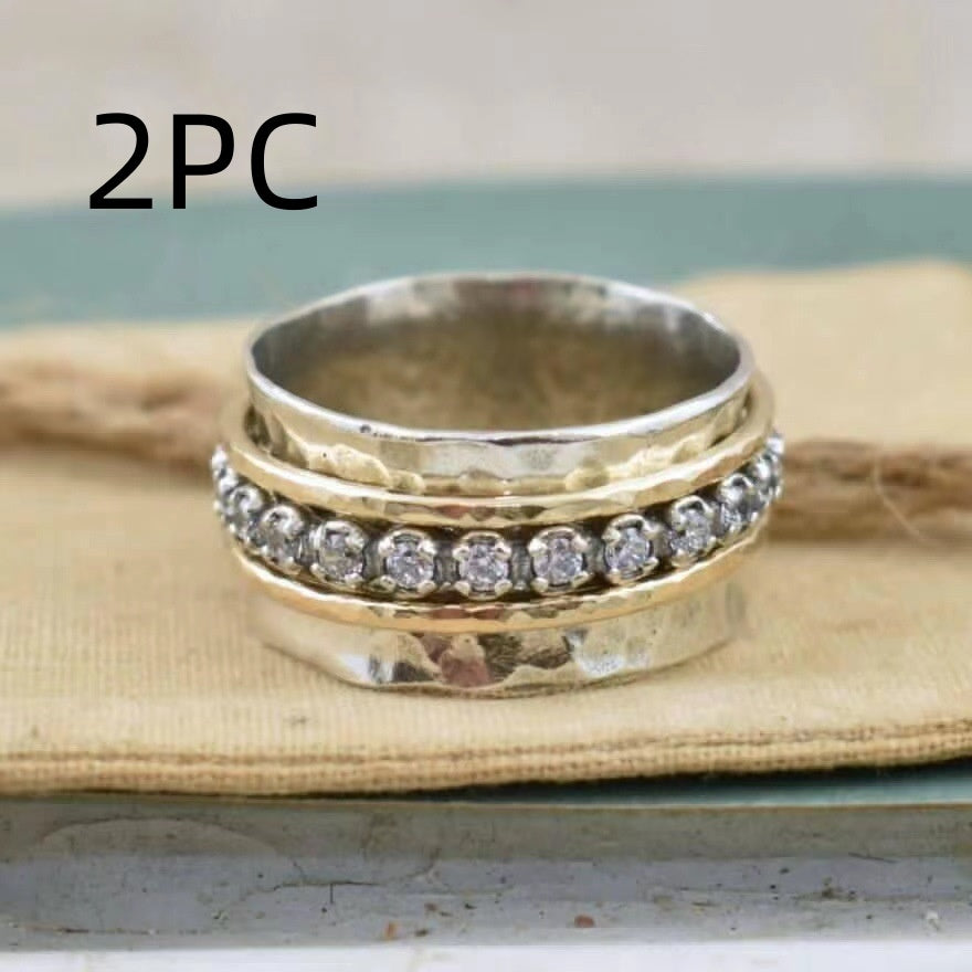 Women's Fashion Personalized Zircon Rotatable Ring