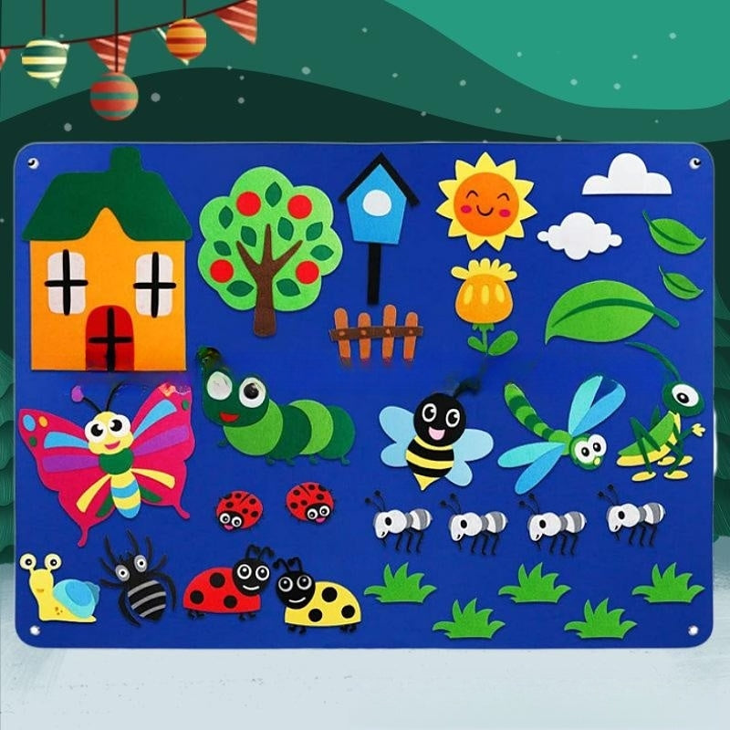 Pack de jeu en feutre tridimensionnel pour enfants, éducation précoce 3, bricolage, planche d'histoire, planche d'apprentissage, impression d'animaux dinosaures