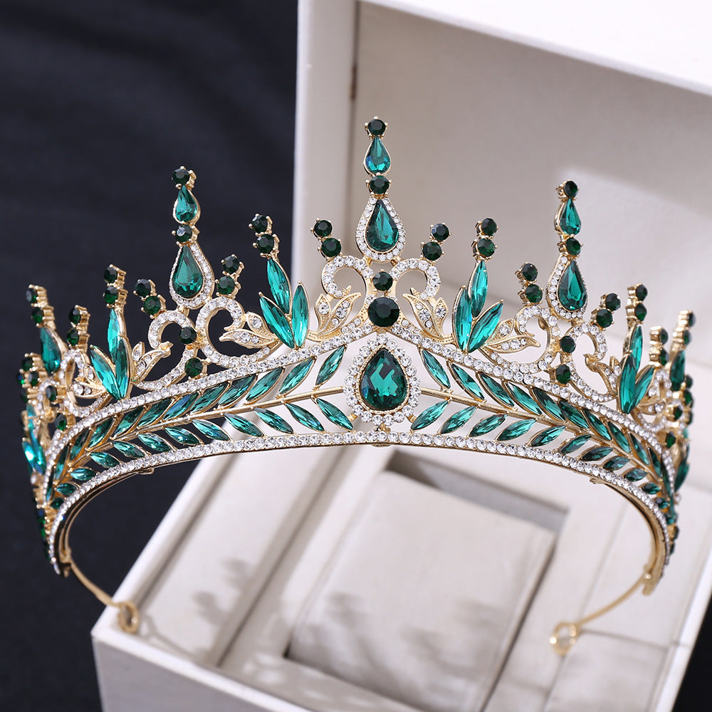 Bröllopshuvudbonader Hårbåge Set Crystal Baroque Large Crown