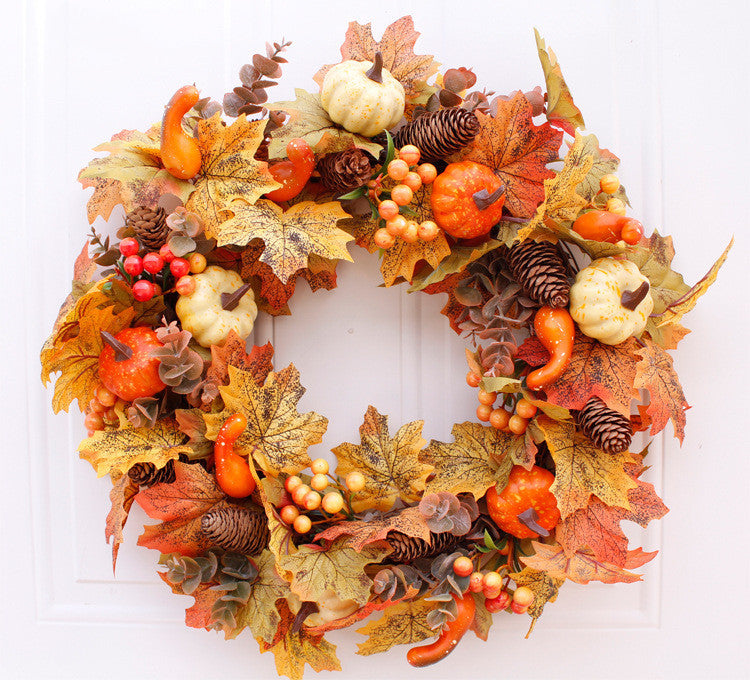 Guirlande de Simulation de citrouille, feuille de givre, Halloween, Thanksgiving, automne, accessoires de décoration pour la maison