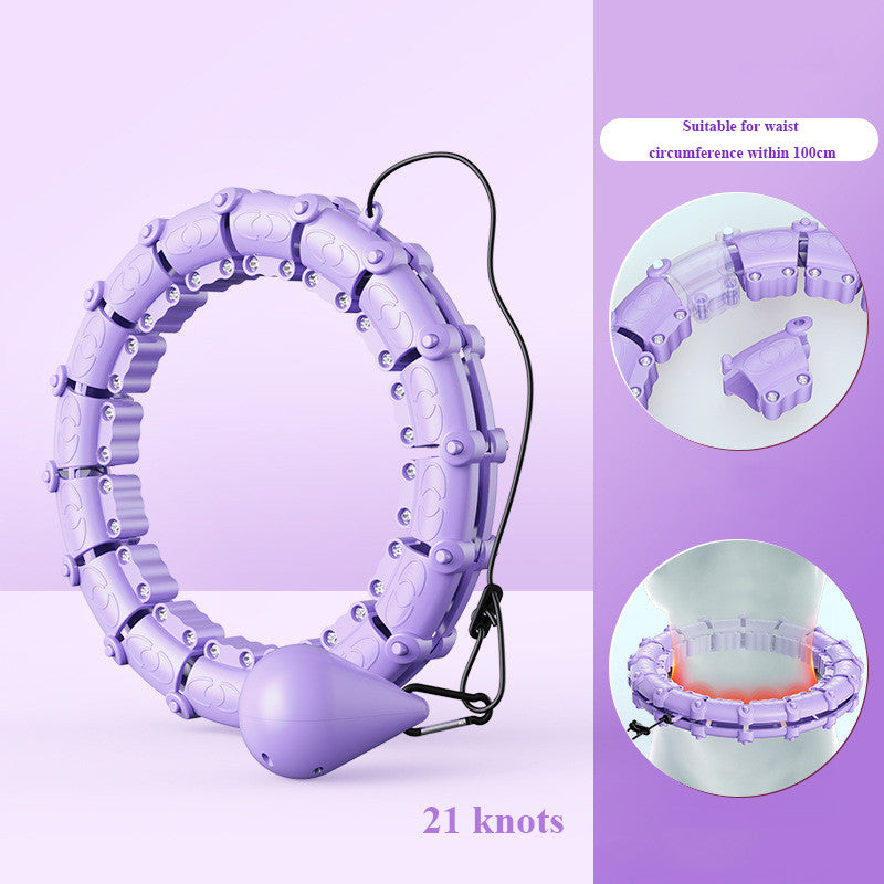 Professional Women's Slim Waist Smart Fitness Equipment - ABS Construction (21 Knots, Lilac Purple/Coral Pink)
