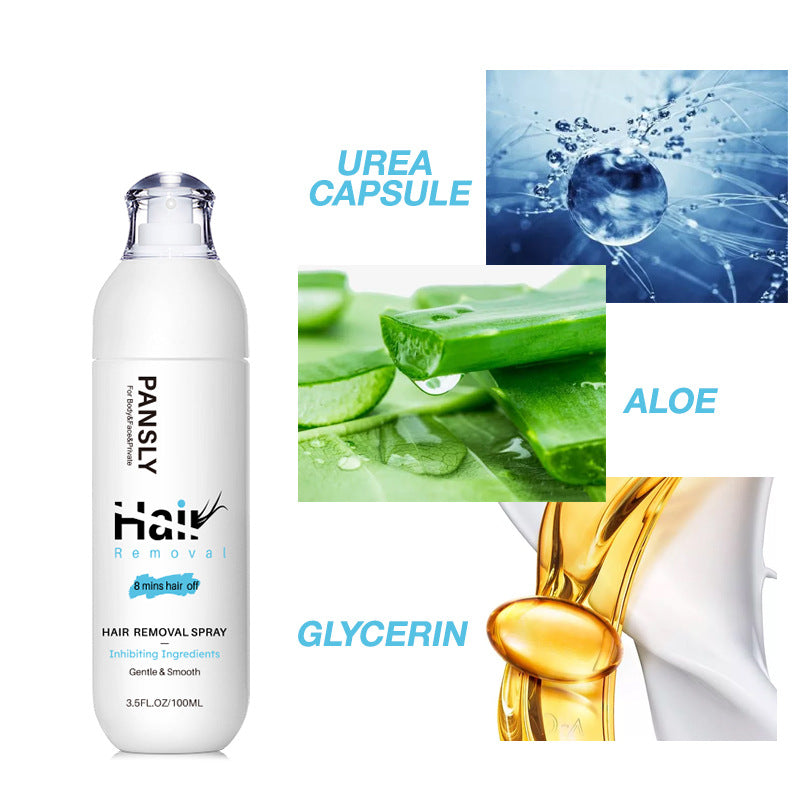 PANSLY Hårborttagning 100 ml skonsam spray kroppsvårdskräm för armar och ben