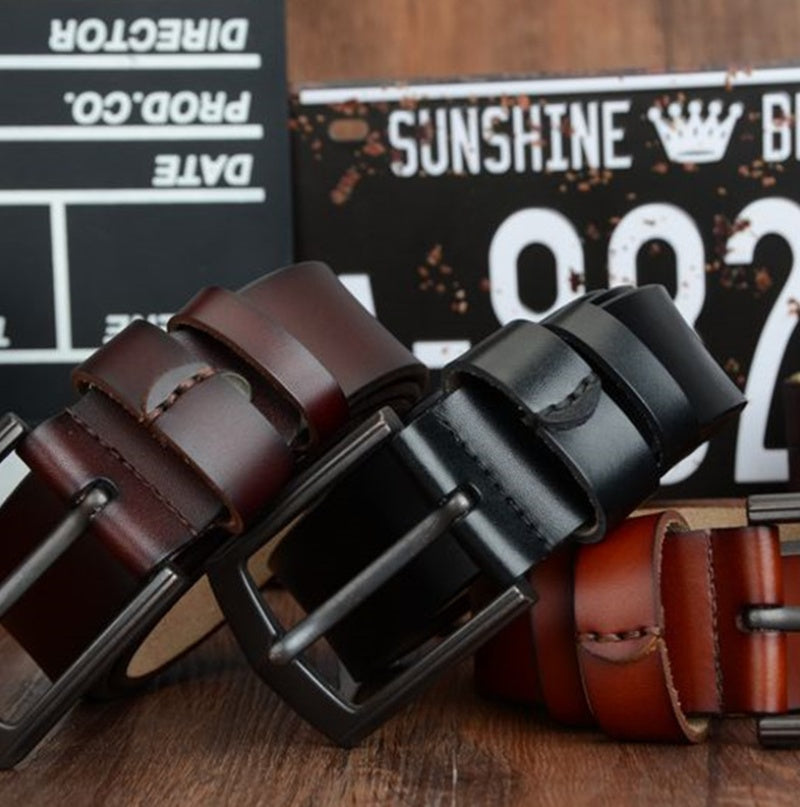 Dynamic Buckle Leather Belt - Kinetic Energy