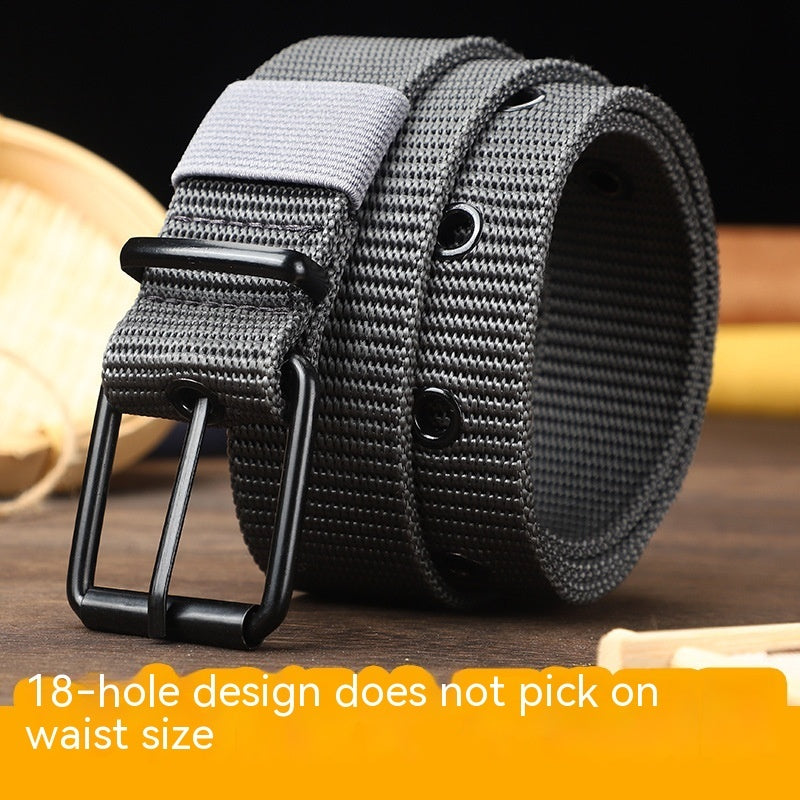 Lengthened Porous Pin Buckle Canvas Belt Universal - Inclusive Comfort