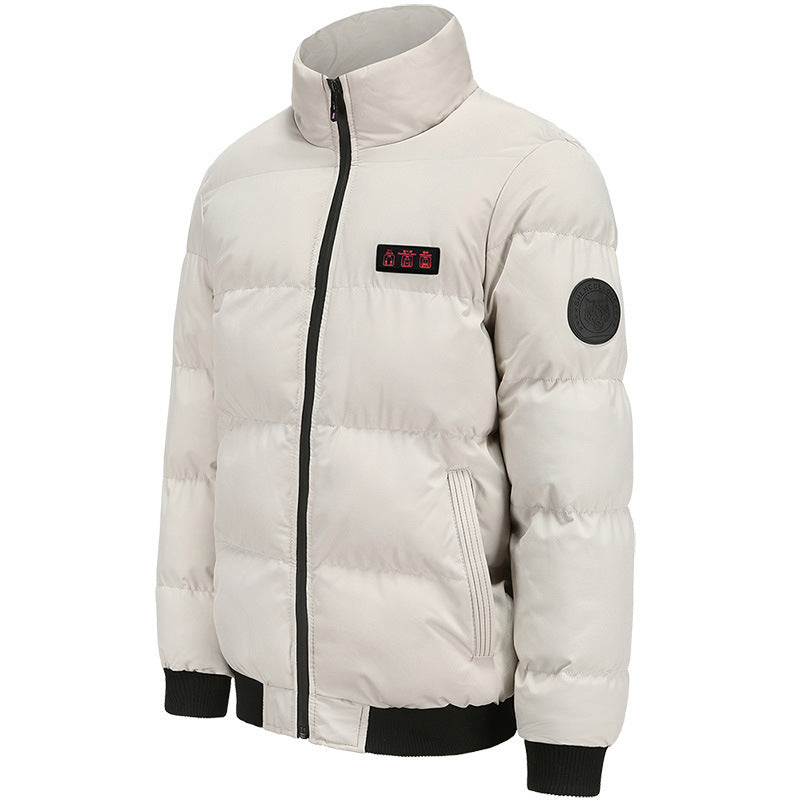 Veste chauffante chaude d'extérieur, coupe-vent, vêtements rembourrés en coton, chauffage USB, garde au chaud en hiver