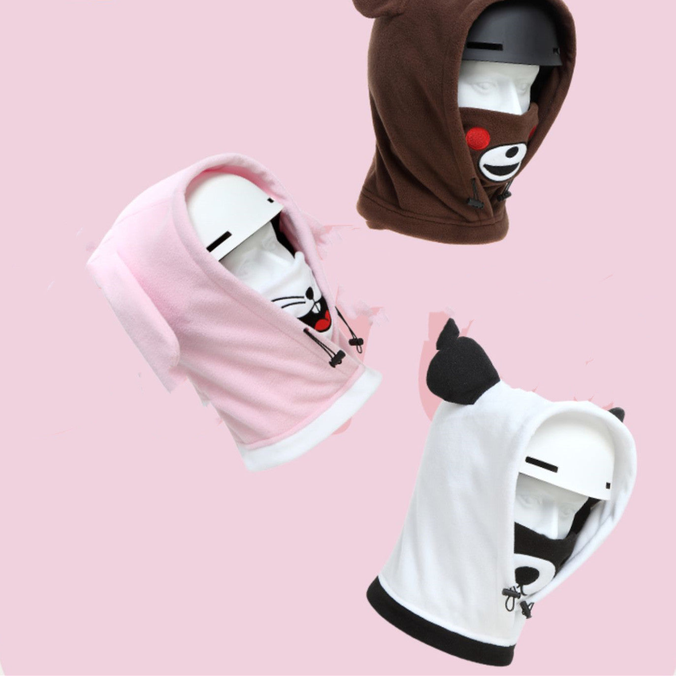 Cartoon Helmet Cover Wearing Ski Face Protection