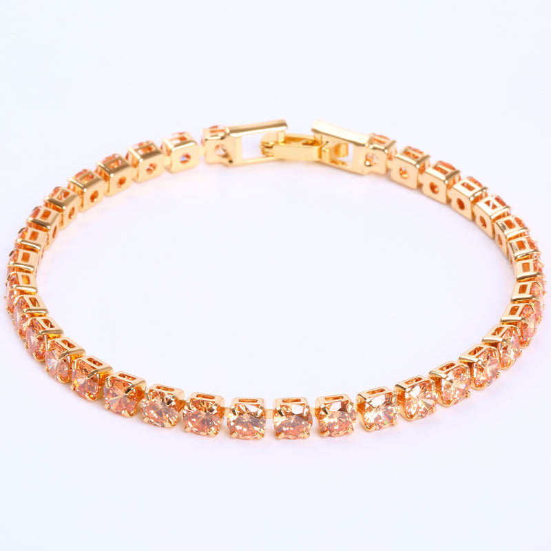 Cubic Zirconia Tennisarmband Iced Out Chain Kristallarmband Dam Herr Guld Armband Smycken