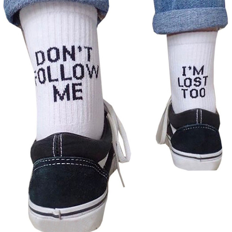 Chaussettes alphabet anglais ins tide chaussettes