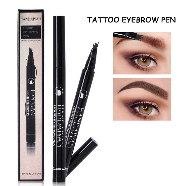 Microblading ögonbryn Pencil Vattentät Gaffel Tip Tattoo Pen Tinted Fin Sketch Ögonbryn Pennor Lång varaktigt ögonbryn