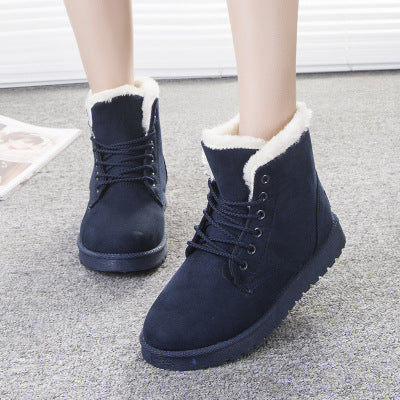 Warm Women's Snow Boots - Winter Ankle Shoes with Plush Insole