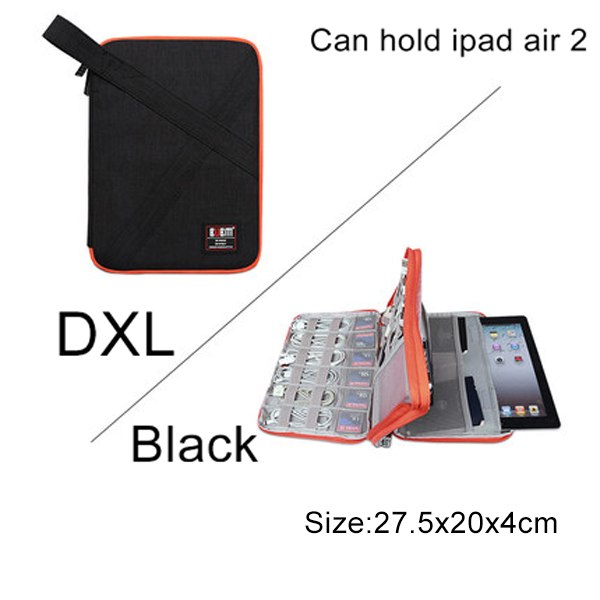 Kompatibel med Apple, BUBM Travel Universal Cable Organizer Elektroniktillbehör Fodral Gadgetväska för USB, telefon, laddare och kabel, Passar för ipad