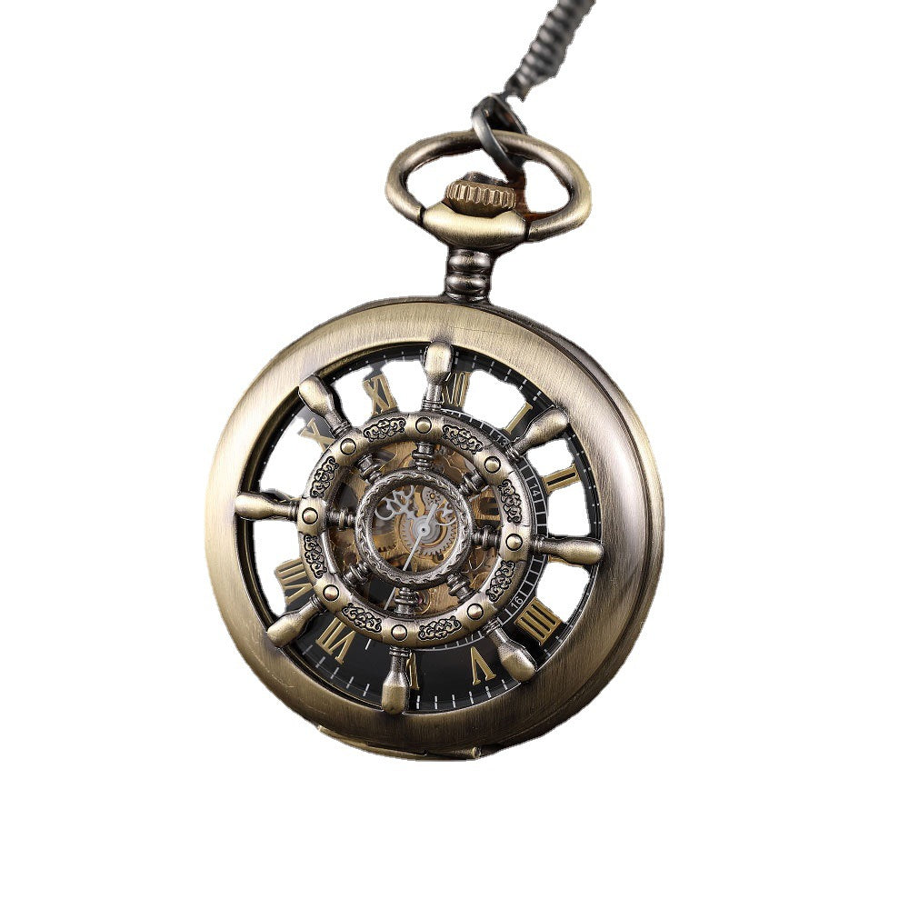 Round Carved Digital Lace Mechanical Pocket Watch - Intricate Traditional Modern Elegant Precise Fine Watchmaking
