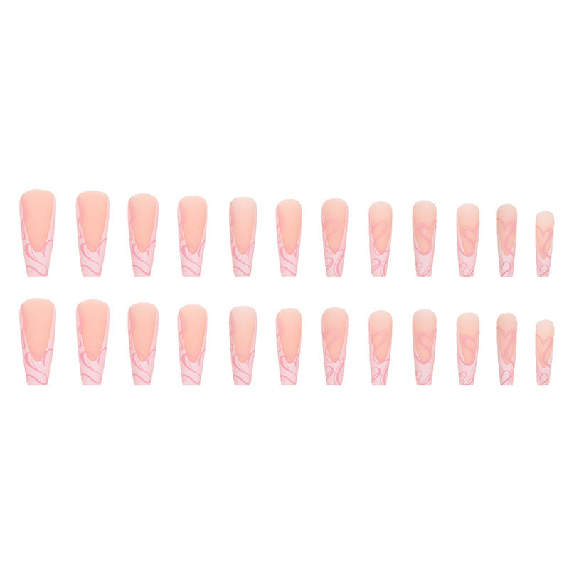 Frosted Love Heart Press-On Nails - Multi-Style | Sweet French European American Ins