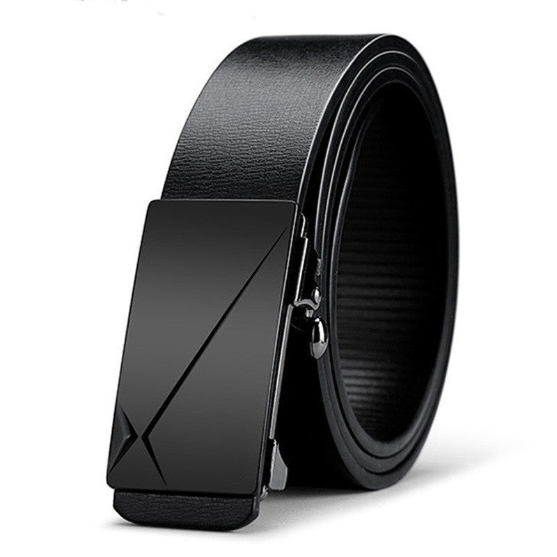 Men's Toothless Automatic Buckle Belt Business Casual Two-Layer Cowhide - Seamless Sophistication