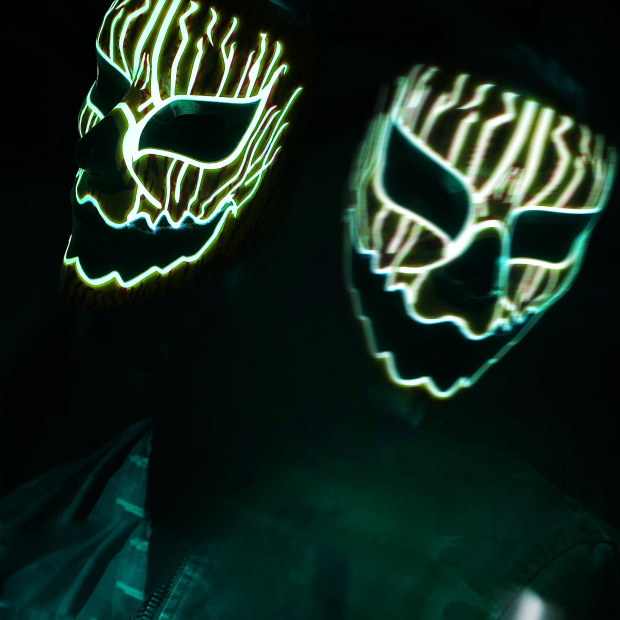 Masque lumineux à panneau électroluminescent Disco Party Stage