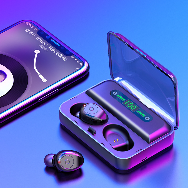 Multifunktions Bluetooth-headset Binaural Movement Power Bank Telefonsupport