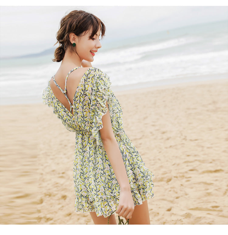 Chiffon blouse boxer hot spring bathing suit