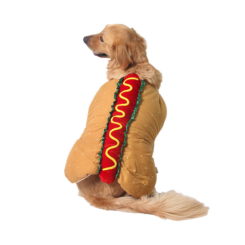 Pet Dog and Cat Costume - Cute Hot Dog Sandwich Costume, Funny Hot Dog Clothes, Cat Costume