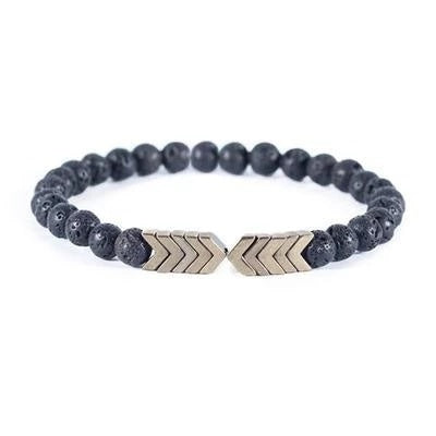 Lila pil män och kvinnor Naturstensarmband Volcanic Stone Magnet armbindel