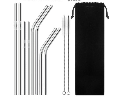 Colorful Reusable Stainless Steel Straws 4PCS/Pack