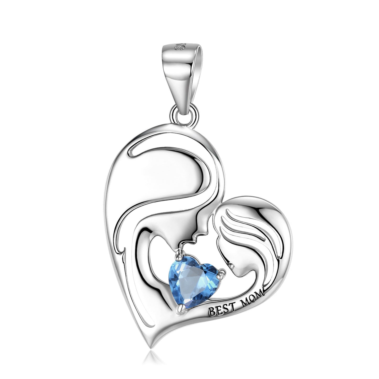 Halsband i 925 sterlingsilver med bästa mamma-motiv, mors dag-serien