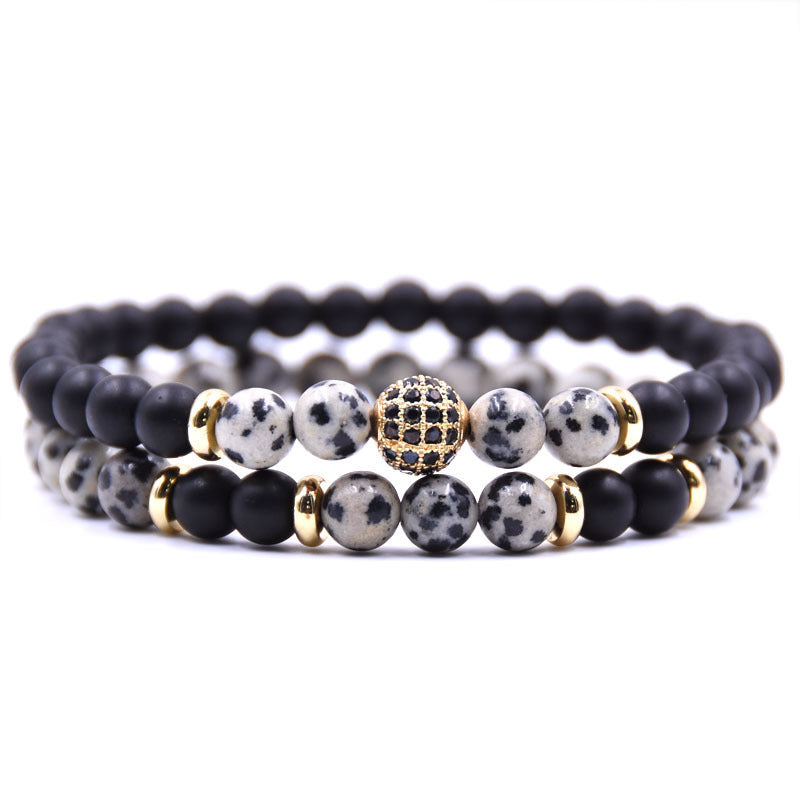 Natursten Armband Set Micro Zircon Armband