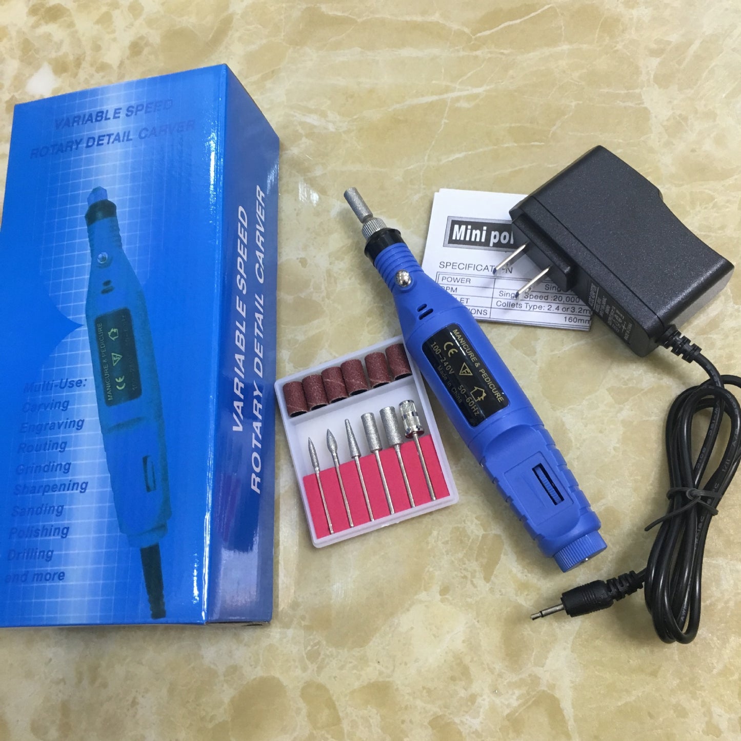 Electric Nail Drill Pen Professional Tool - 13.8x2.8cm | 3000-20000 RPM Variable Speed