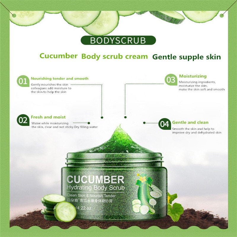 Gurka hud vacker vit hud peeling ansiktsskrubb