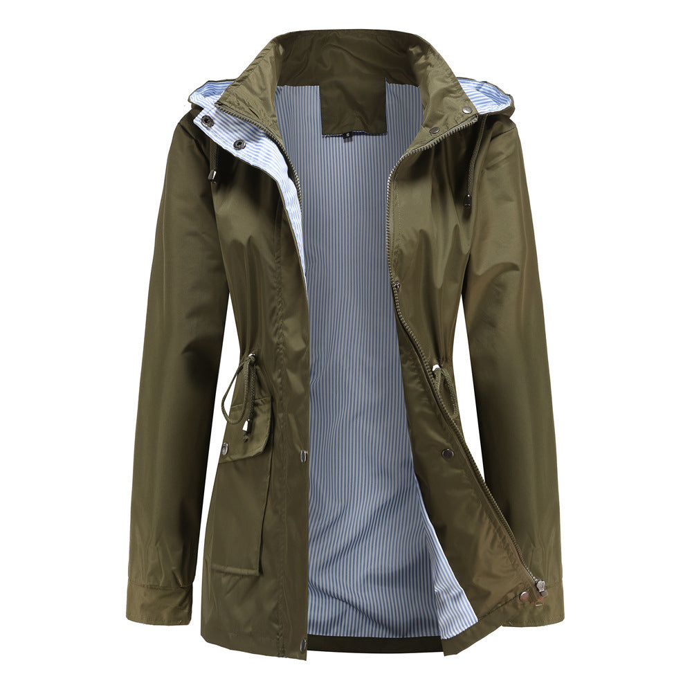 Trench-Coat à Capuche Amovible Femme Grandes Tailles