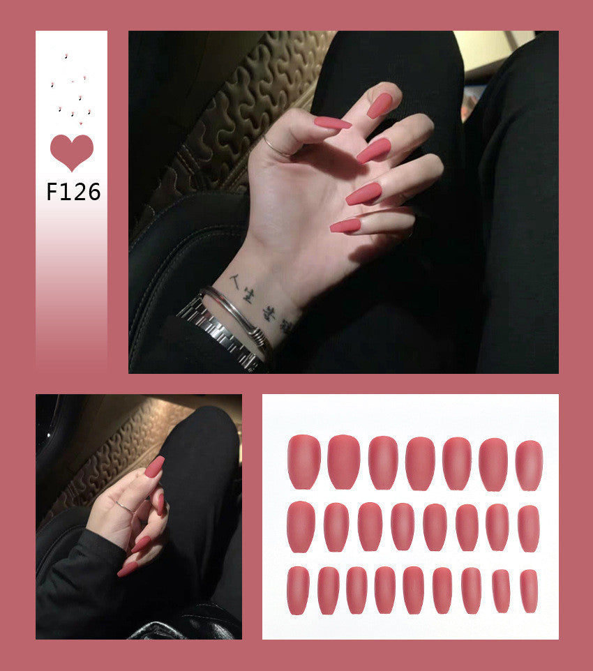 Professional Scrub Ballet Press-On Nails - 24 Pieces F122-F144 | Nail Tools Category