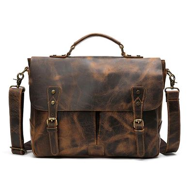 Sacoche porte-documents portable en cuir pour hommes
