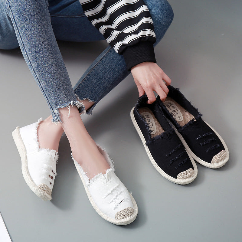 Korean Fisherman Lazy Shoes - Canvas Slip-On - Relaxed Collection