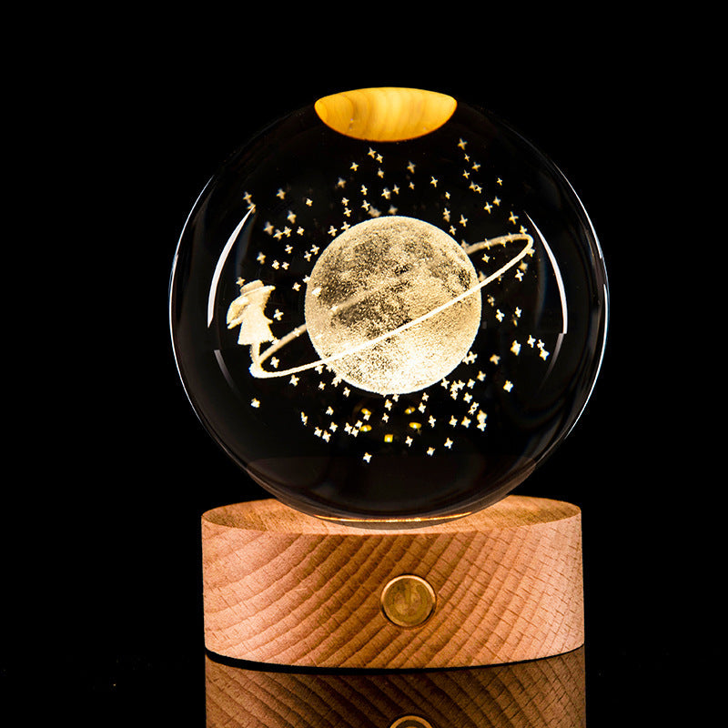 Lysande Galaxy Crystal Ball Dekoration 3D Laser Inre Carving
