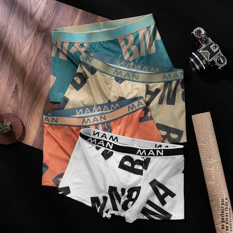 Herr Issilkesboxershorts Sommartunna Antibakteriella Andningsbara Boxershorts Sömlösa Ungdomsbyxor Herrbatch
