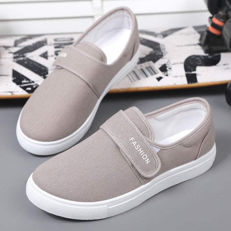 Chaussures plates en toile Baskets décontractées Velcro pour hommes
