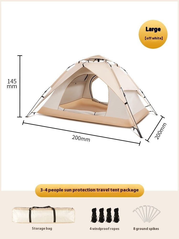 Summer Outdoor Camping 3-4 People Oxford Cloth Camping Tent